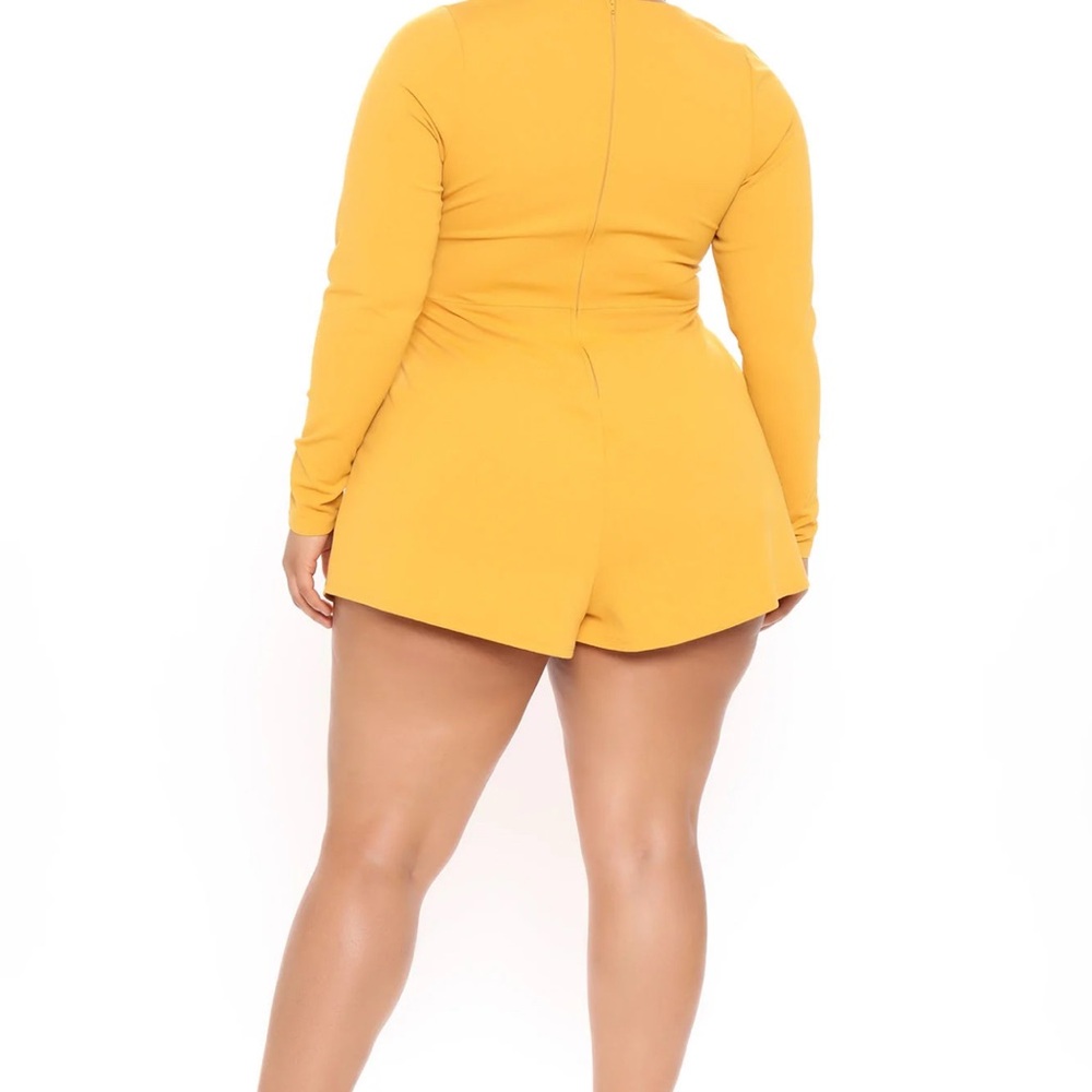 Fashion Nova Honey Girl Romper - Mustard - Picture 2 of 7